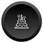 Vector illustration of a birthday cake icon, featuring layers and candles, symbolizing celebration and joy.